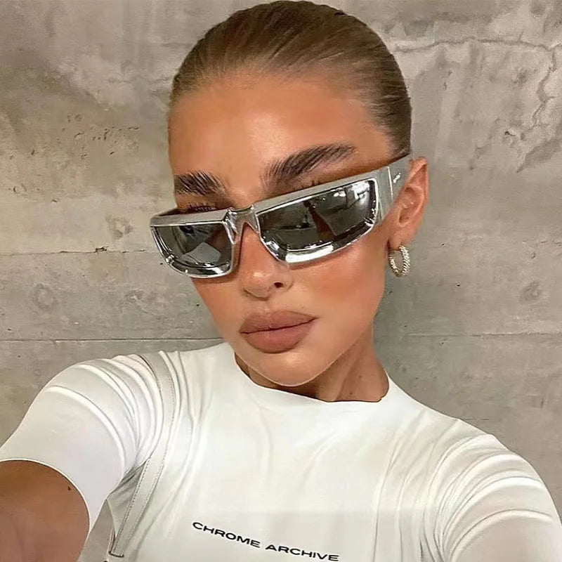 Future Science Technology Sense Sunglasses Men Women Concave Shape Sun Glasses Cool Punk Style Pair Summer Sports T206